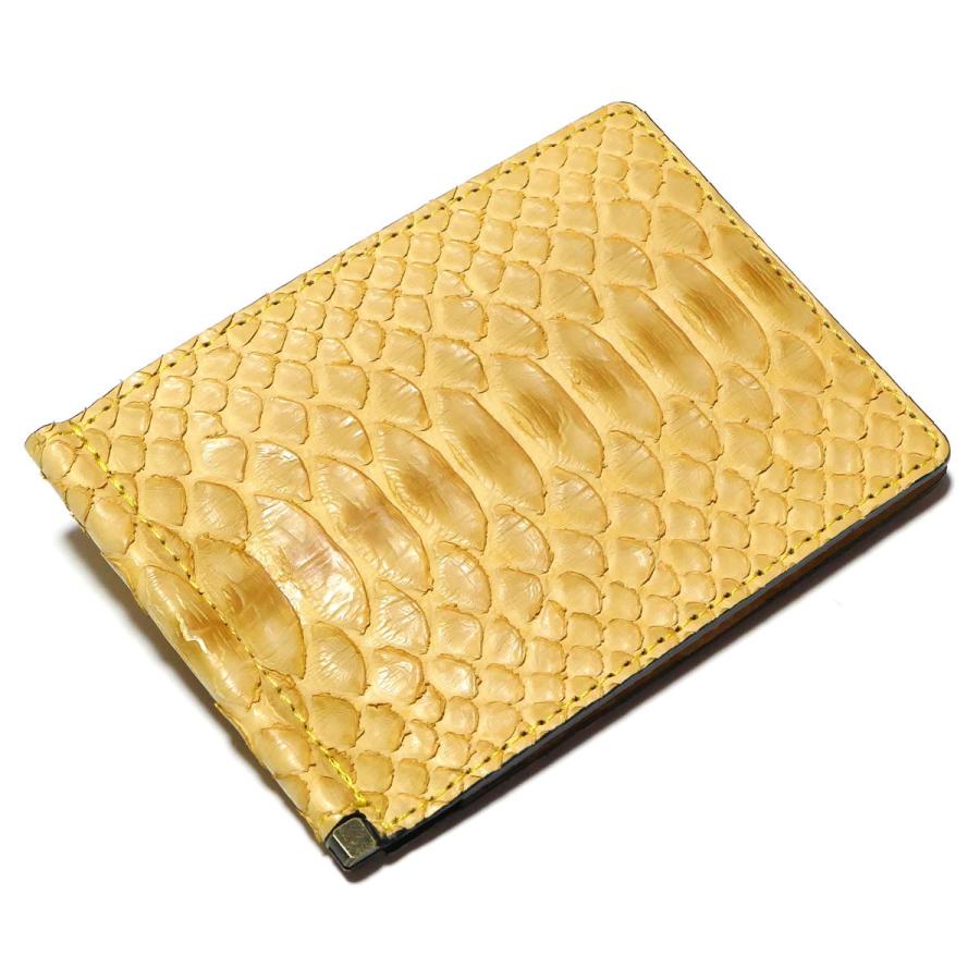 札ばさみ マネークリップ レザー パイソン革 ヘビ革 ダイヤモンド