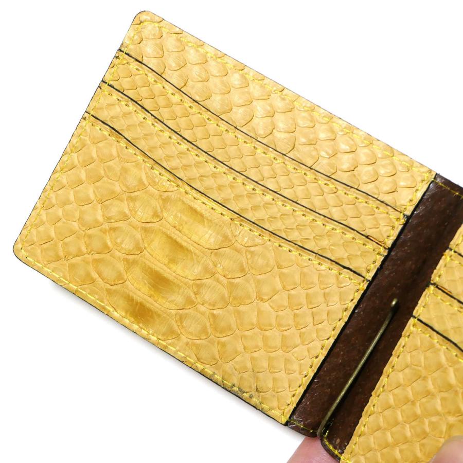 札ばさみ マネークリップ レザー パイソン革 ヘビ革 ダイヤモンド
