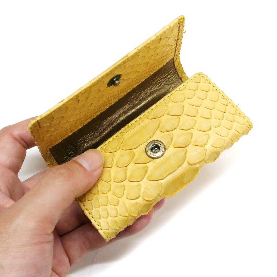 キーケース 本革 キーホルダー パイソン革 蛇革 へび革 レザー 5連金具