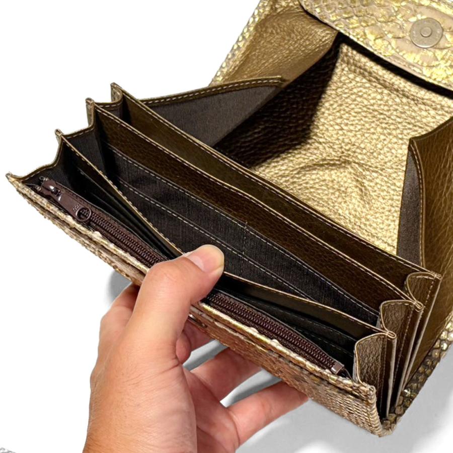 ギャルソン長財布 本革 パイソン マット 大きめ 収納力 高級感 ユニセックス 日本製 財布 ギャルソン財布 メンズ レディース カード入れ 札入れ ファスナーポケット付き ギャルソン長財布 本革 パイソン リーフ 日本製 大きめ 大容量 収納力