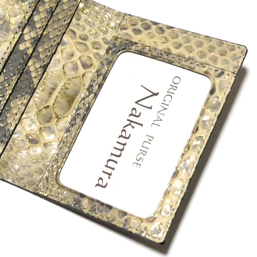 二つ折り パスケース 定期入れ / メンズ レディース / スリム 薄型/ 本革 パイソン革 ヘビ革 / ダイヤモンドパイソン リーフ 二つ折り パスケース 定期入れ / メンズ レディース スリム 薄型/ 本革