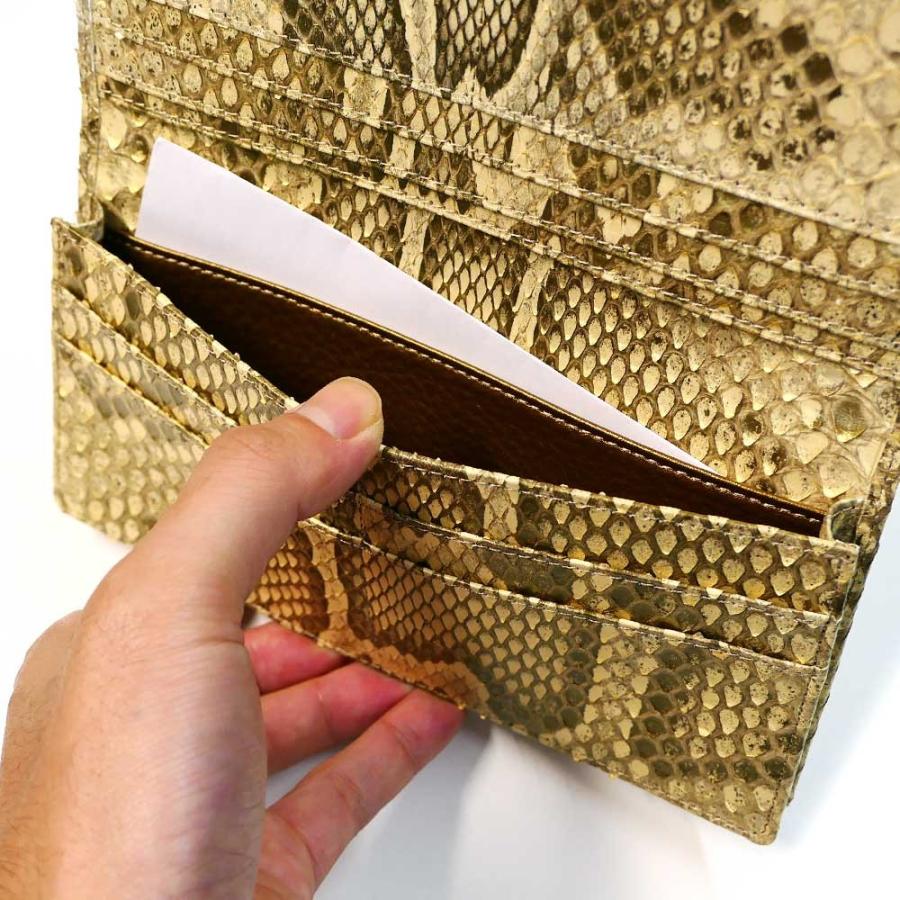 ストアー 長財布 メンズ 本革 かぶせ 札入れ パイソン 蛇 ヘビ 無双