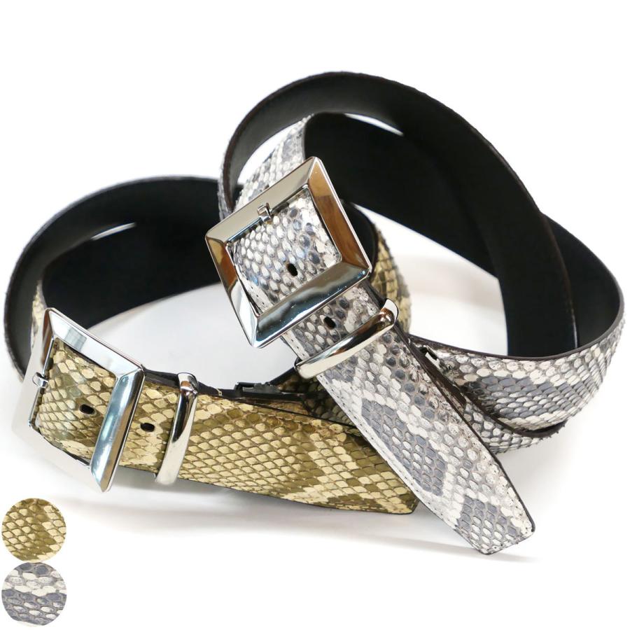 ベルト レザーベルト 本革ベルト 4cm幅 パイソン革 ヘビ革