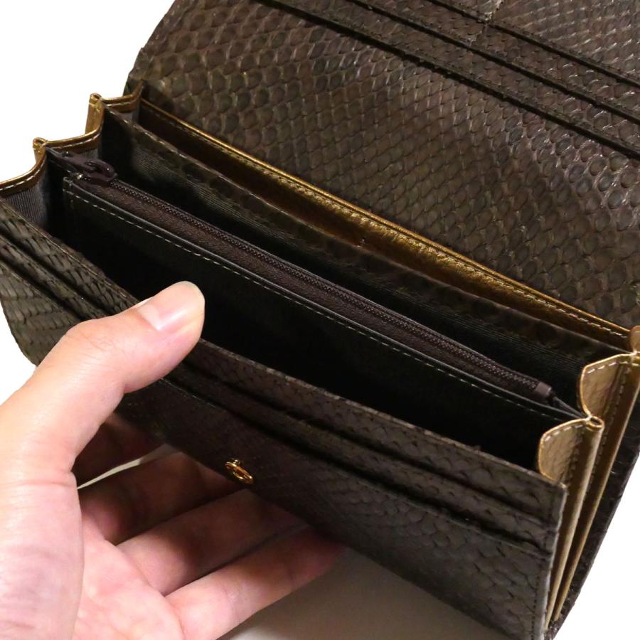 モラレス パイソン マット仕上げ 長財布 本革 マット仕上げ レディース メンズ パイソン革 蛇革 軽量 カード収納多め エキゾチックレザー 高級財布 ギフトの画像