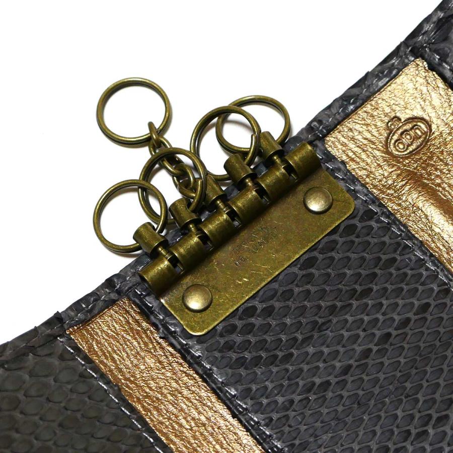 キーケース キーホルダー モラレス パイソン革 ヘビ革 牛革 5連金具