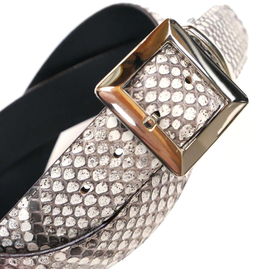 ベルト レザーベルト 4cm幅 スクエアー 四角 バックル パイソン革 ヘビ