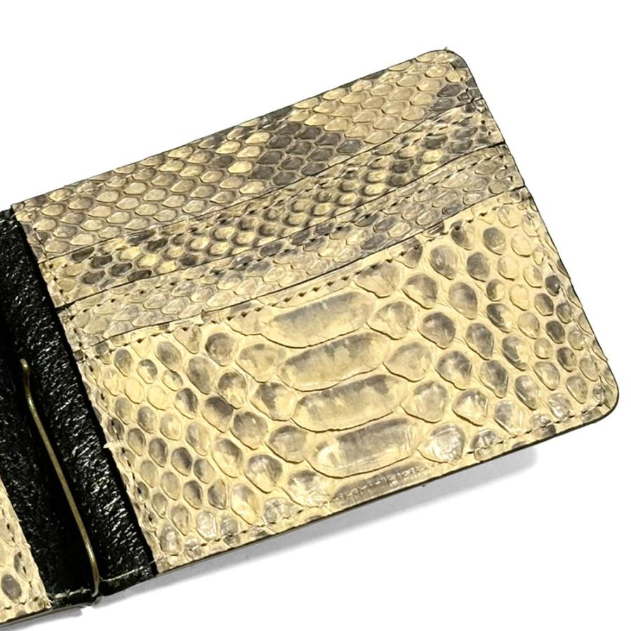 札ばさみ マネークリップ メンズ レディース 本革 パイソン マット