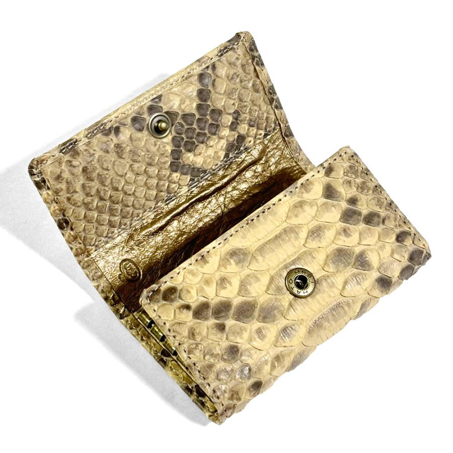 キーケース 5連 三つ折り メンズ レディース 本革 パイソン マット