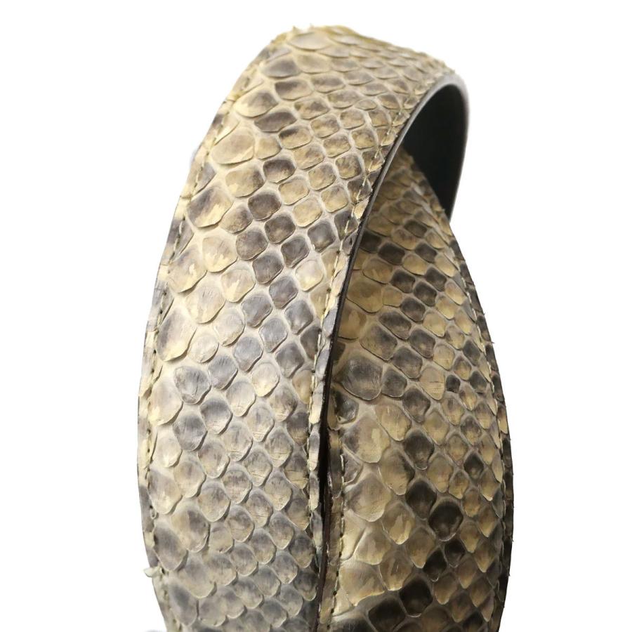 ベルト レザーベルト 4cm幅 スクエアー 四角 バックル パイソン革 ヘビ