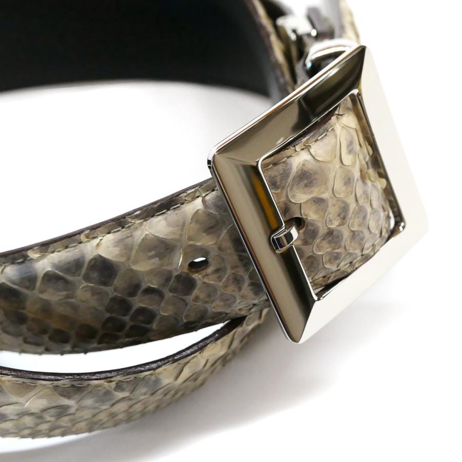 ベルト レザーベルト 4cm幅 スクエアー 四角 バックル パイソン革 ヘビ