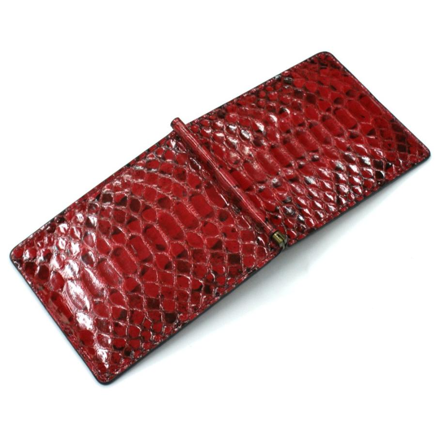 札ばさみ マネークリップ メンズ レディース 財布 本革 蛇革 パイソン