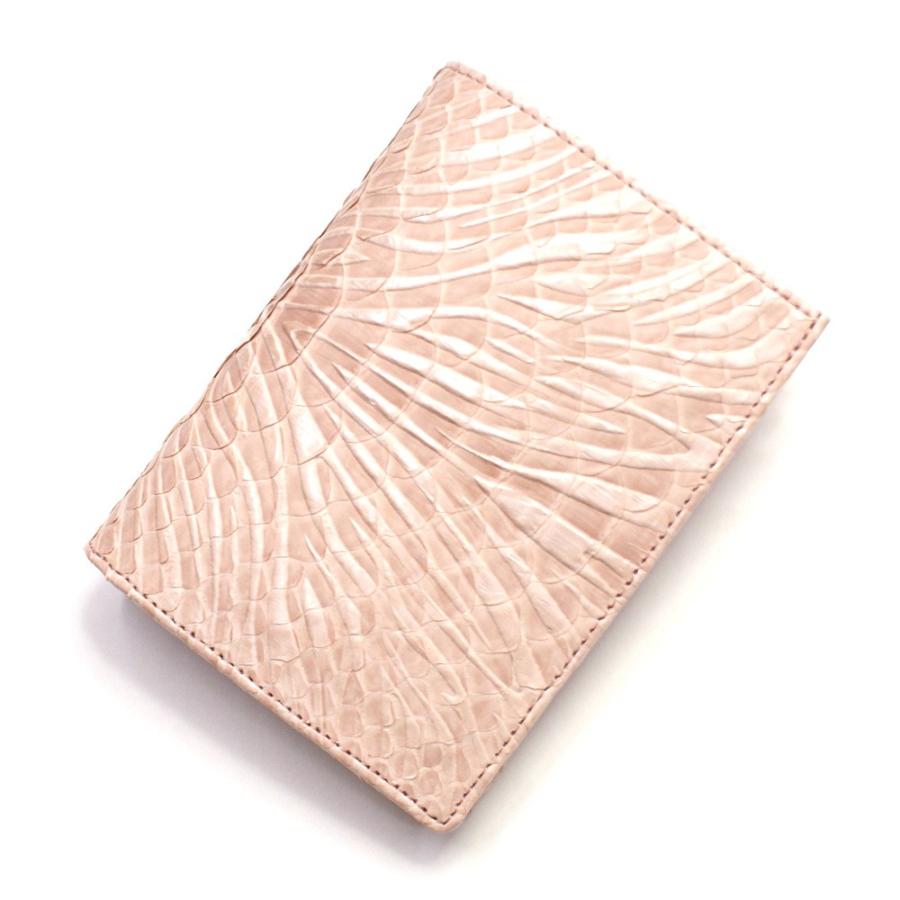 最も  美品　パイソン　レザー　ヘビ革　折財布　ピンク 折り財布