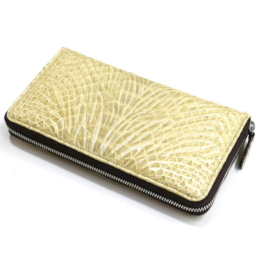 長財布 ラウンドファスナー メンズ レディース 財布 サイフさいふ 長札 大容量 蛇革 パイソン革 ヘビ革 本革 レザー 男女兼用  ウェーブ風型押し仕上げ ベージュ :P-WV1114-BEIGE:革財布店オリジナルパースナカムラ - 通販 - Yahoo!ショッピング