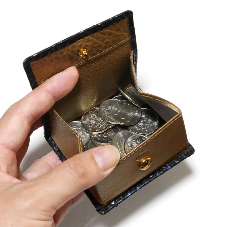 薄型 コンパクト コインケース 小銭入れ ボックス型 本革コインケース