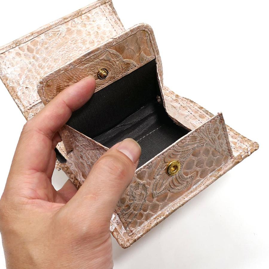 財布 二つ折り財布 折り財布 ヘビ 蛇 パイソン 革 へび レディース財布 