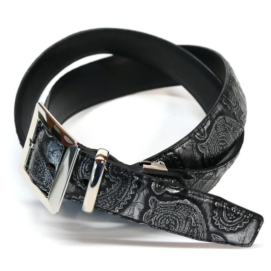 ベルト レザーベルト 4cm幅 スクエアー 四角 バックル パイソン革 ヘビ