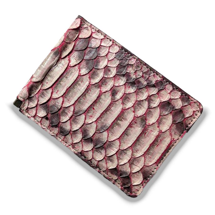 札ばさみ マネークリップ 薄型 財布 メンズ レディース 本革 パイソン