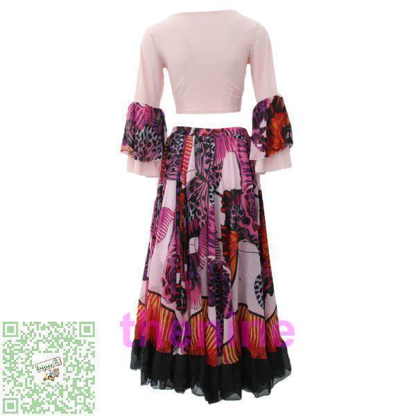 ベリーダンス25ヤードの部族のジプシーの特売スカートのハロウィーンの踊りの衣装ピンク｜nakamurasyoten｜09
