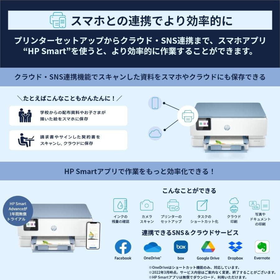 HP  プリンター HP ENVY Inspire 7221  インクジェット複合機 タッチスクリーン付  サーフブルー(型番:31K15D0-AAAD)｜nakamuraya-honten｜08
