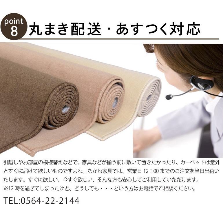 赤ちゃんにも安心！毛が抜けにくいカーペット 江戸間10畳 352×440 防音 防炎 防ダニ 抗菌 ホットカーペットカバー・床暖房対応 フリーカットOK NEWタッチ