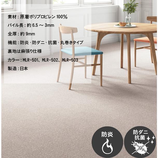 防ダニ 抗菌 ラグ ラグマット 220×250 ダイニングテーブル用(6人掛け) 防炎 制電 絨毯 カーペット 日本製 サンメランジェ｜nakane｜07