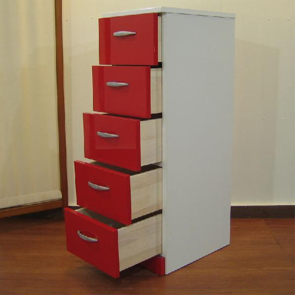 チェスト タンス 棚 ラック 引き出し5段 ミニチェスト いちごレッド