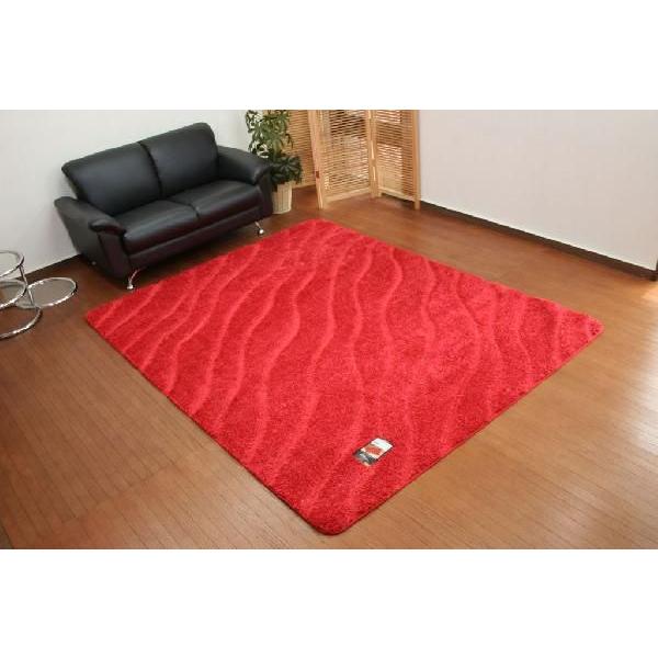 ラグ マット シャギーラグ 190×240 レッド FSシャギーラグ