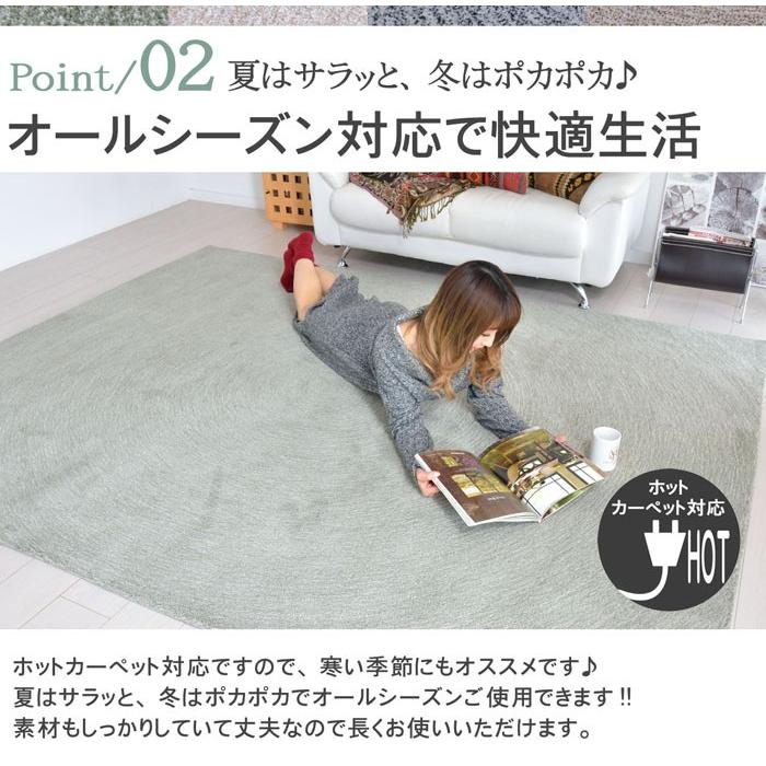 ニュージーランドウール リビングラグ 200×200 円形 ホットカーペット