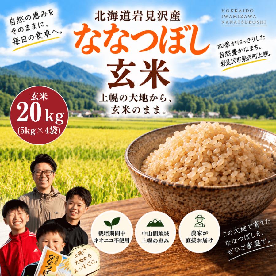 ななつぼし お米 北海道産 米 玄米 20kg（5kg×4袋）5kg 令和7年産 送料