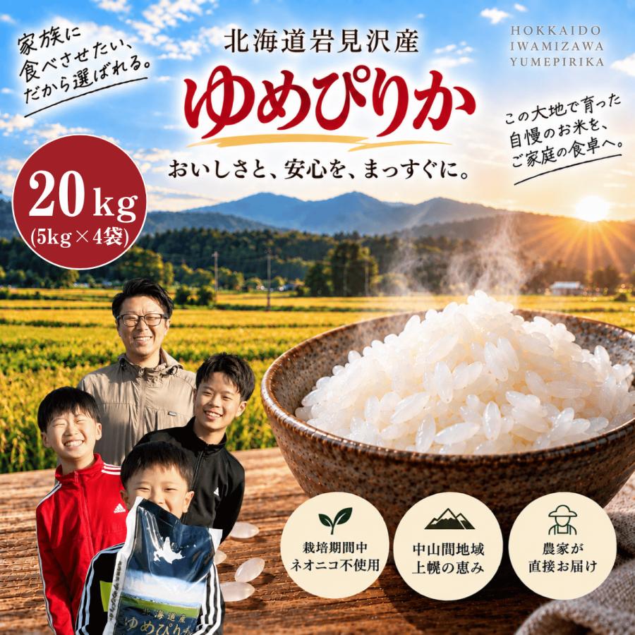 ゆめぴりか お米 北海道産 米 白米 20kg（5kg×4袋）5kg 令和7年産 送料 