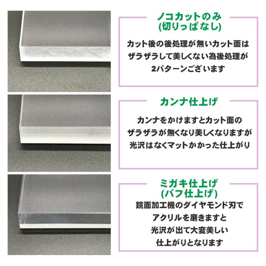 アクリル板 カット 加工 透明 600mm×900mm 厚み3ｍｍ 国産 板 押出 パネル 無料 オーダーカット フリーカット 切売 DIY 特注サイズ 切り板｜nakano-ssy｜03