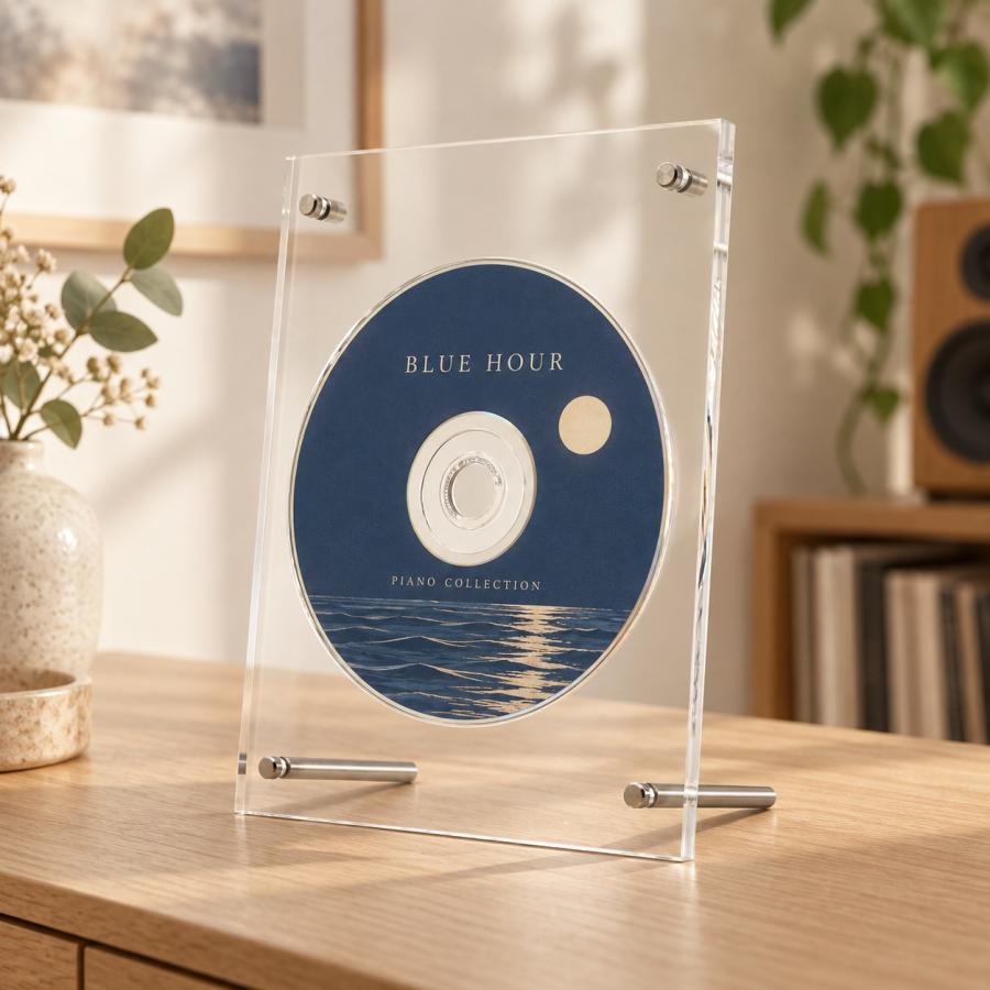 アクリル フレーム CD DVD スタンド ディスプレイ 飾る 額縁 展示