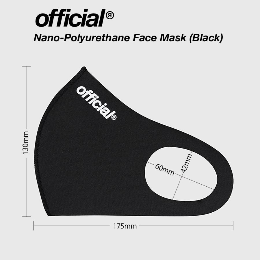 洗える ファッション マスク 黒 3D立体 ウレタン メンズ レディース ブランド おしゃれ  ロゴ  OFFICIAL ブラック｜nakano-store｜02