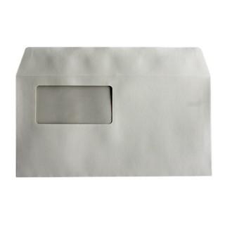 洋長3 窓付 カマス貼 ECグレイ 100 〒枠ナシ A744 再生プラスチックフィルム窓 1,000枚/箱