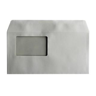 洋長3 窓付 カマス貼 ECグレイ 100 〒枠ナシ B784 再生プラスチックフィルム窓 1,000枚/箱 窓サイズ：90×55mm