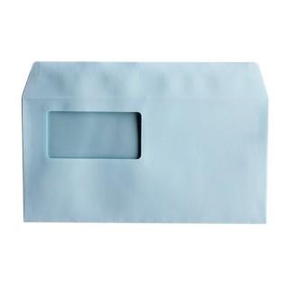 洋長3 窓付 カマス貼 ECブルー 100 〒枠ナシ B785 再生プラスチックフィルム窓 1,000枚/箱 窓サイズ：90×55mm
