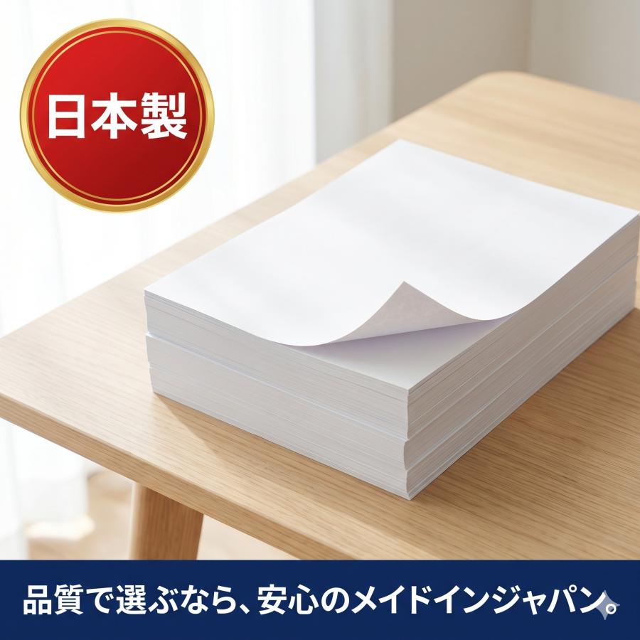 プリンター帳票用紙500枚（ミシン目2本、ファイル穴【6個付】又は