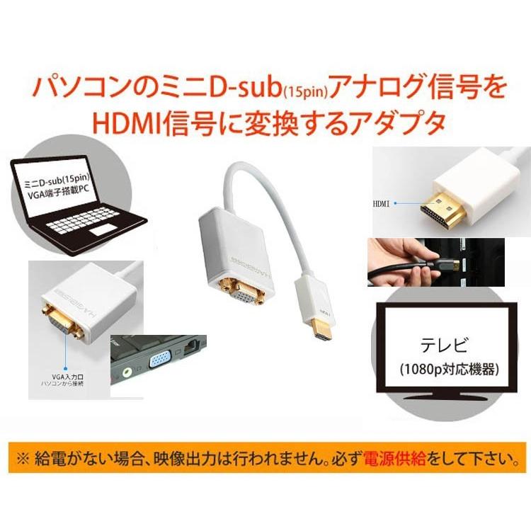 HDMI to VGA adapter ブラック HDMI信号をVGA出力信号に変換するアダプター(音声出力あり)(HDMI延長アダプタ付き)｜nakanokoubou｜04