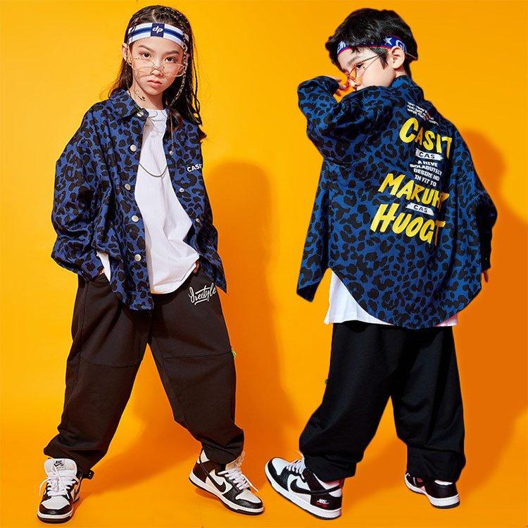 ダンス衣装キッズ子供ヒップホップtシャツダンストップス長ズボンダンスパンツ練習着キッジャズダンスhiphop韓国ステージ衣装 古典
