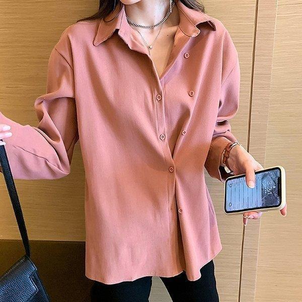 ブラウス レディース 長袖 オフィス 春服 40代 20代 トップス シャツ 折り襟 無地 きれいめ おしゃれ 大きいサイズ ゆったり 着痩せ 韓国風