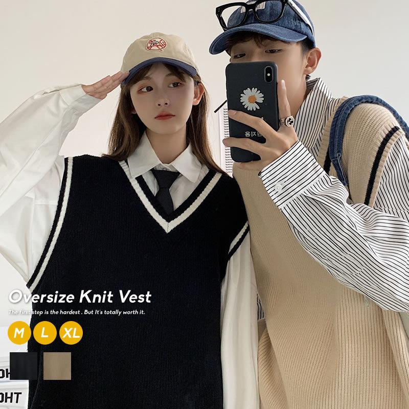 Vネック トップス デート チルデンニット スクールコーデ カップル お揃い 韓国服 リンクコーデ ベスト ペア Rda なかの商会 通販 Yahoo ショッピング