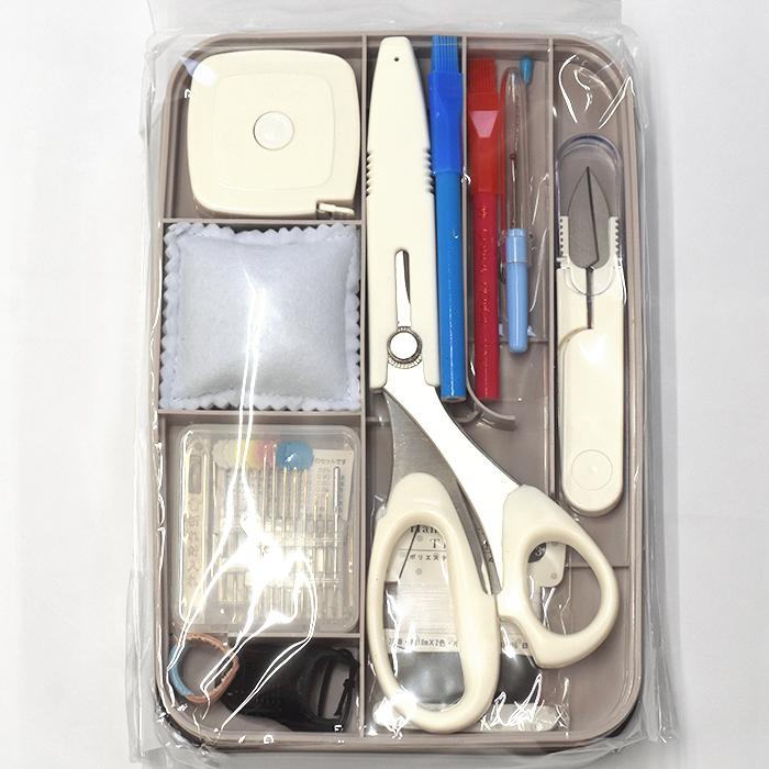 ミササ ソーイングセット 無地 うす型タイプ No.1435 グレージュ 裁縫