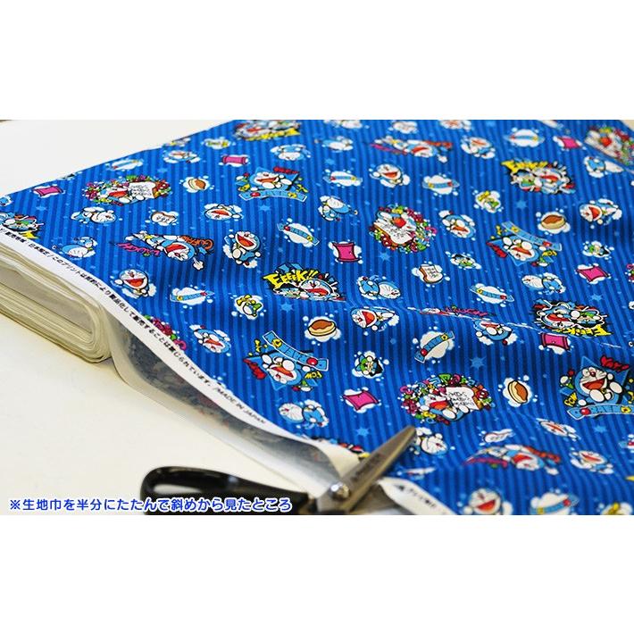 オックス ドラえもん 19DR-002 英語 吹き出し 斜線 綿100％ 中厚 108cm