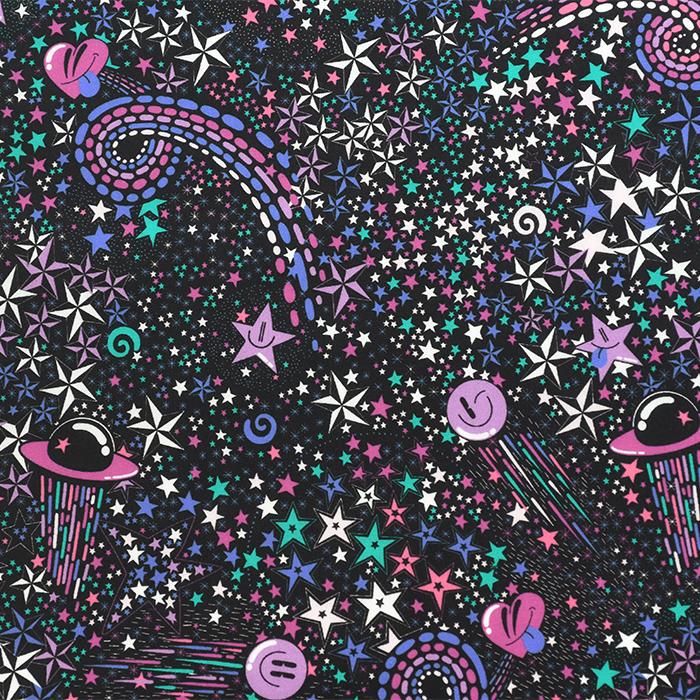 パークス×リバティタナローン　アデラジャ　バンドカラーブラウス　シャツ　星柄 パークス×リバティタナローン アデラジャ バンドカラーブラウス