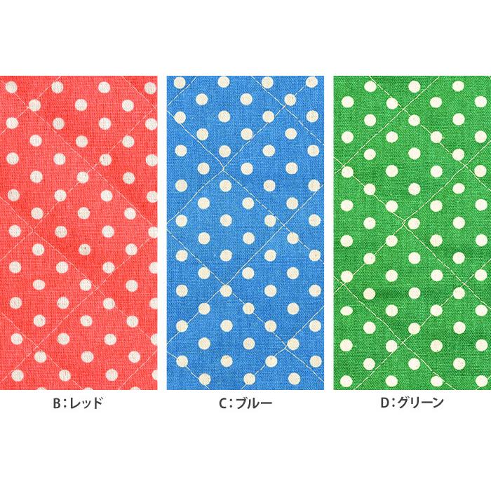 キルト 水玉レトロポップ 綿麻キャンバスキルト 水玉模様 ドット柄 綿