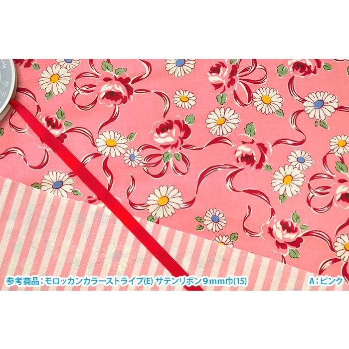 YUWA 白い花とバラとリボン シャーティング 松山敦子さんデザイン