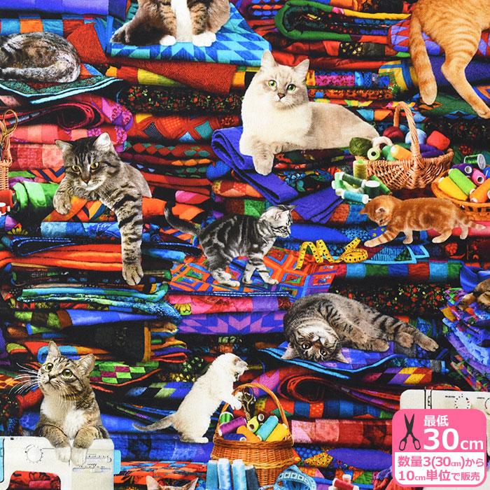 CATS ON QUILTS USAコットン 猫柄 ネコ柄 猫 ネコ 裁縫 マルチカラー