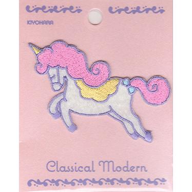 クラシカルモダンシュシュ ワッペン ユニコーン アイロン接着ワッペン