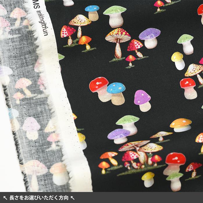 USAコットン KITSCHY MUSHROOMS きのこ カラフル I HEART KITSCH