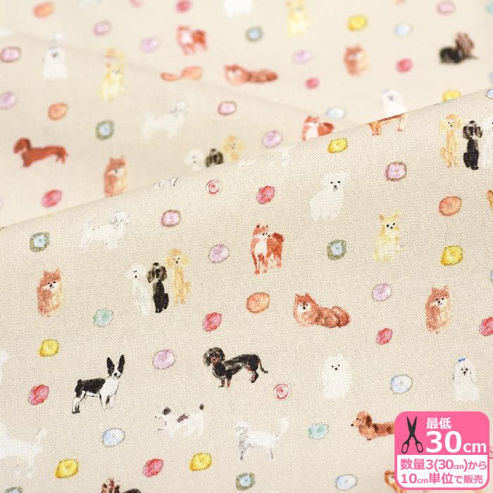 Paper message 犬と花 シーチング 犬柄 ペーパーメッセージ 小柄 花柄